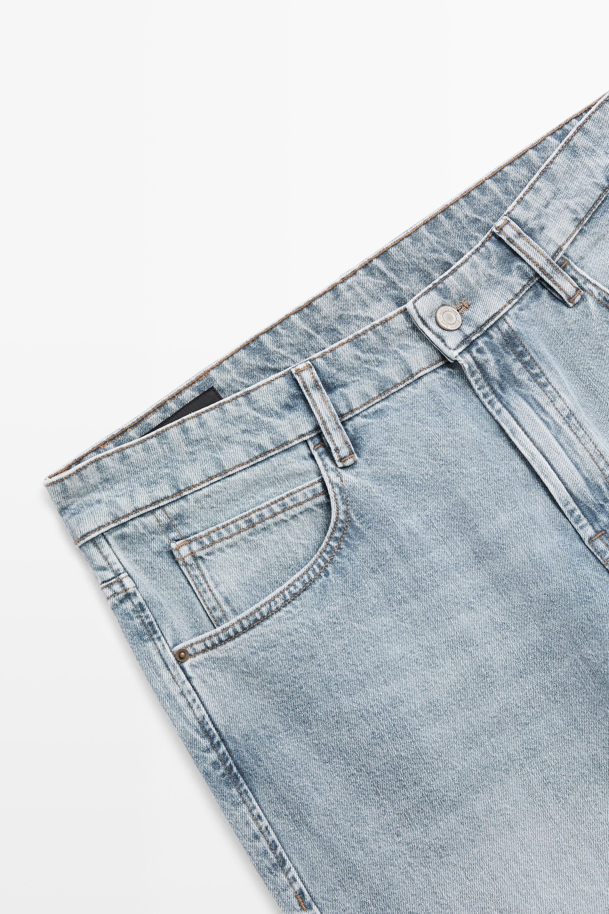 Tapered fit cotton jeans